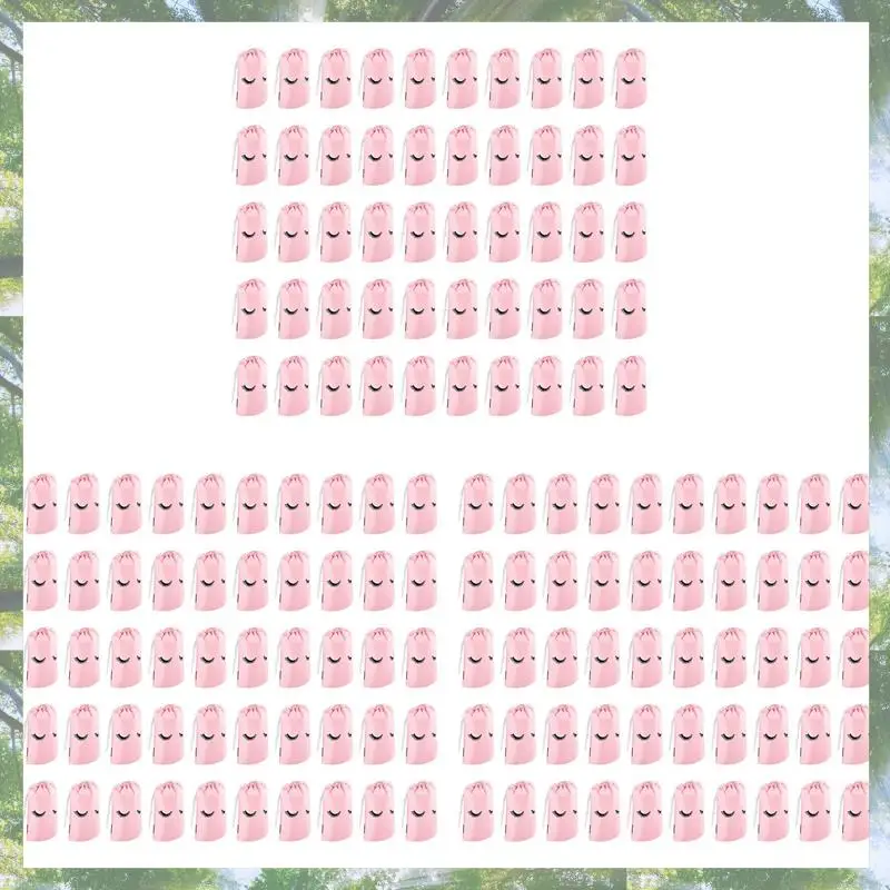 

Premium-150 Pieces Eyelash Aftercare Bags Plastic Makeup Bags Toiletry Makeup Pouch Cosmetic Travel With Drawstring Pink,L