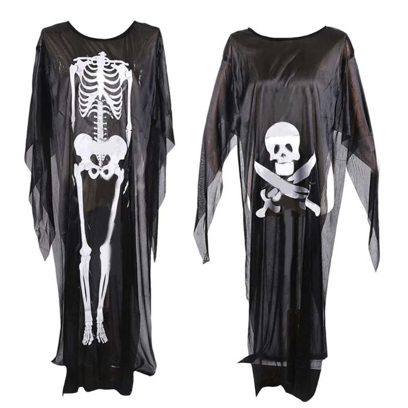 

Black Skeleton Poncho,Scary Skull Bone Cape Halloween Poncho Halloween Cosplay Costumes Day of The Dead Costume Outfit