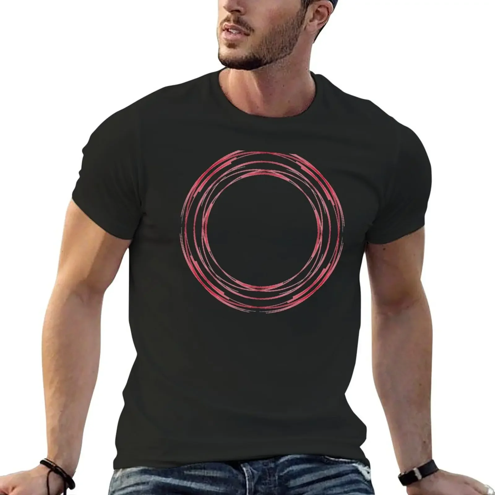 intersecting red circle T-Shirt Aesthetic clothing man t shirt outfits for men