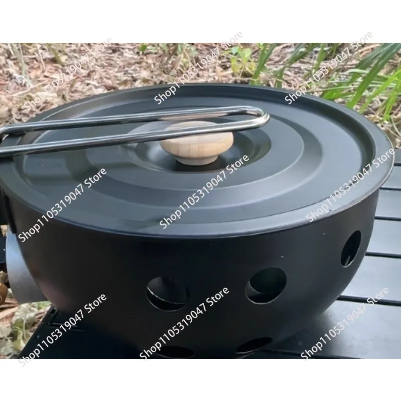 

Портативная уличная газовая плита-горелка со встроенной кастрюлей для приготовления пищи, жарки, кемпинга и пикников