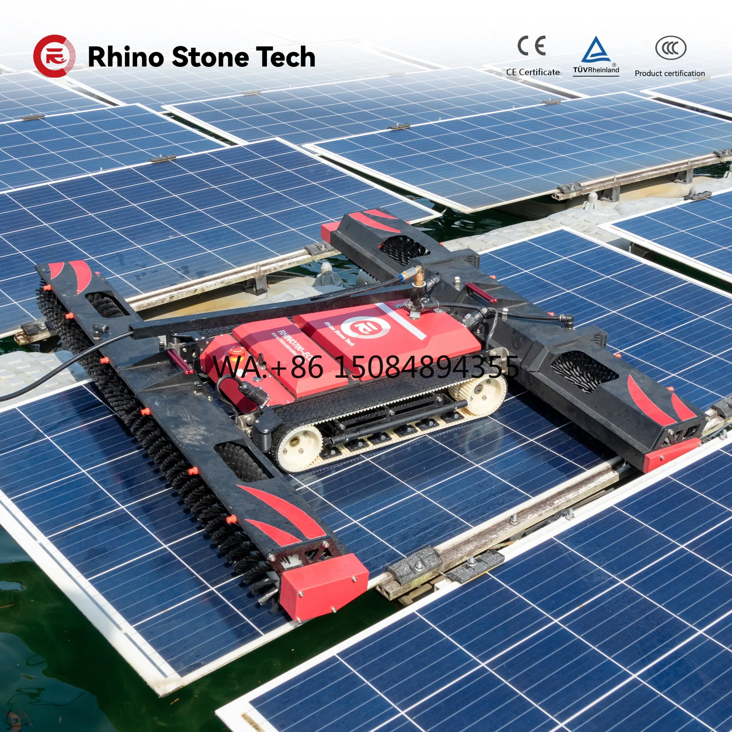 High-Efficiency Solar Panel Cleaning Robot Remote Control PV Panel Cleaning Machine for Commercial and Industrial Solar Farm