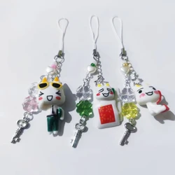 Toro Inoue Beaded Phone Charm Aesthetic Handmade Key Chains Cute Young Children Y2k Phone Charm Accessories Women Students Gifts
