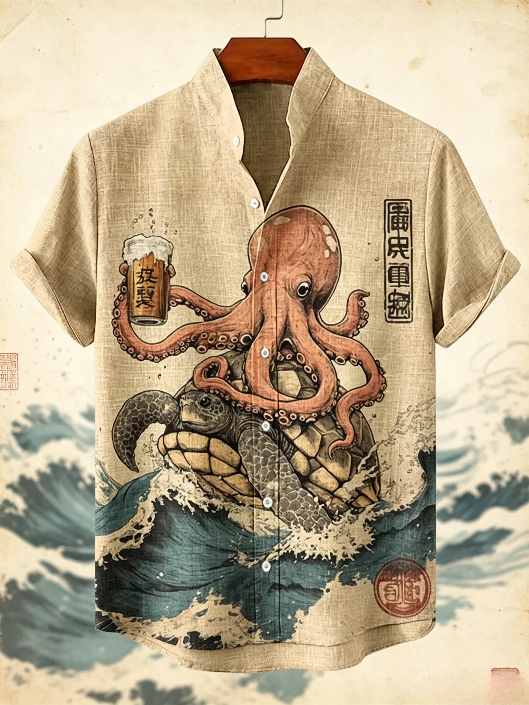 Summer Fashion New Men's Linen Hawaiian Shirt 3D Printed Shirt Short Sleeve Casual Beach Shirt Vintage Shirt