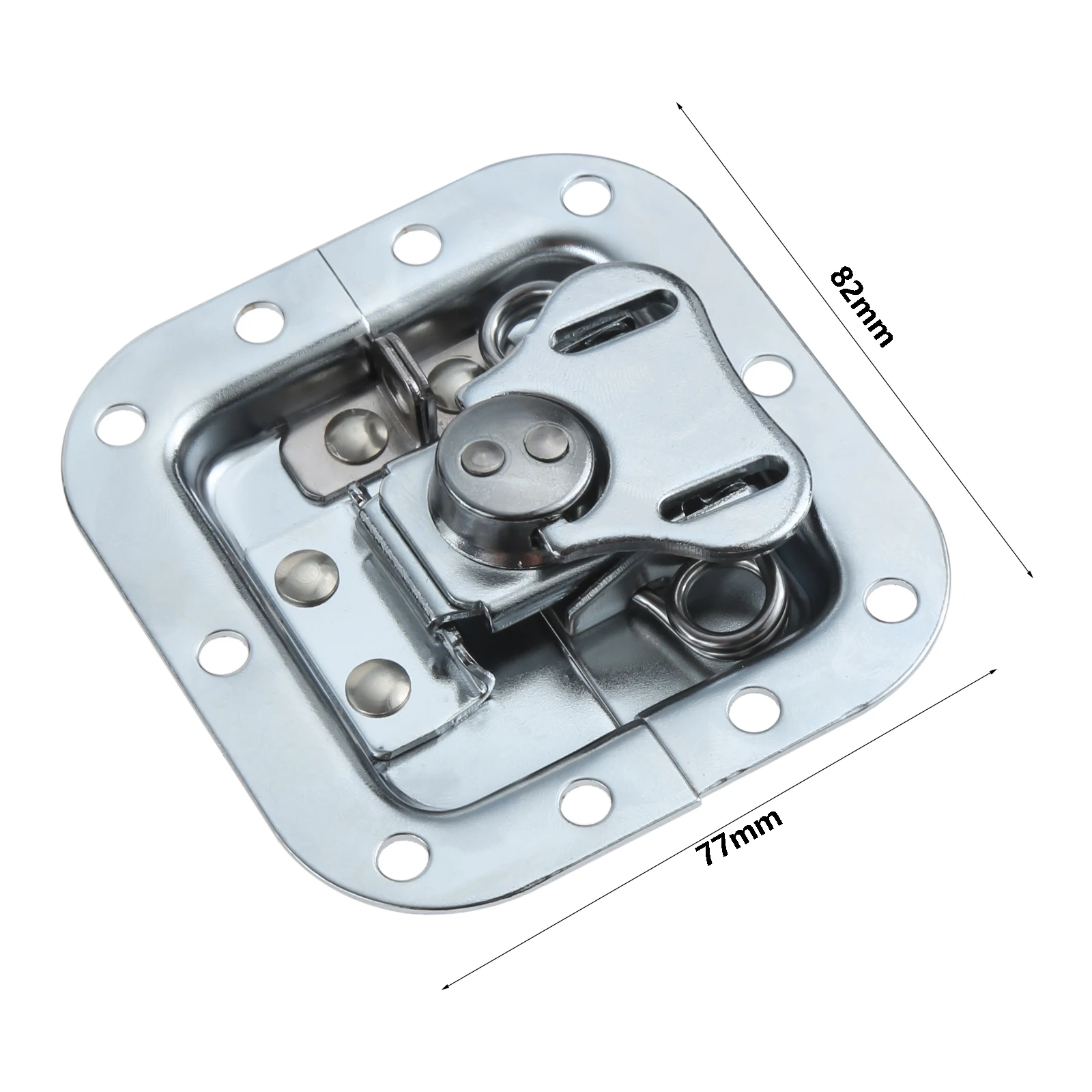 Loquet torsadé papillon encastré à ressort avec cadenas, caisse de vol routière en métal, boîte à outils à air, 82x77mm