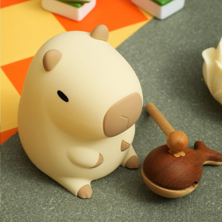 Capybara Silikon Nachtlicht niedlichen Cartoon Timing Dimmen Schlaf Nacht lampe USB wiederauf ladbar für Kinder am Bett Geburtstags geschenk