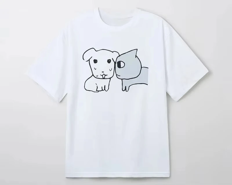 Interesting graphic Korean-style men's T-shirt fashionable Harajuku short-sleeved T-shirt, casual short-sleeved