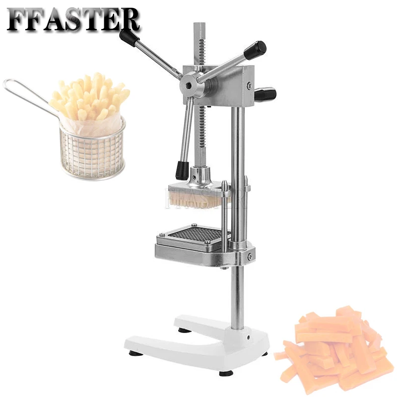 

Commercial Potato Strip Cutting Machine Vertical French Fry Cutter Hand Press Vegetable Fruit Slicer