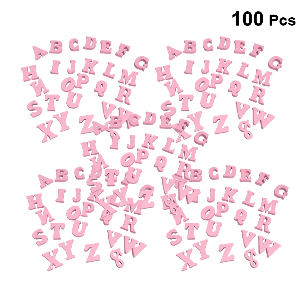 

100pcs Wooden Letter Chips Creative English Letter Wood Slices Diy Craft Decor Kids Learning Wall Sticker Alternative