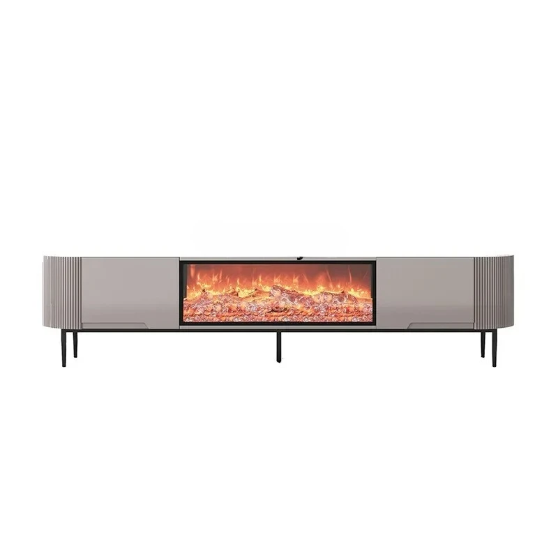 

Modern Floor-to-ceiling Slate Electronic Fireplace TV Cabinet Flame Embedded Fireplace Decorative Floor Counter9338