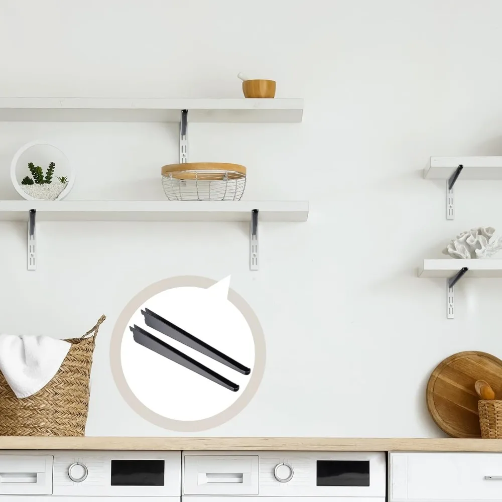 منظم خزانة مزدوج المسار عالي التحمل مع 20 دعامة رف سلكية سوداء قابلة للتعديل، 16.5 بوصة لتخزين معزز #6