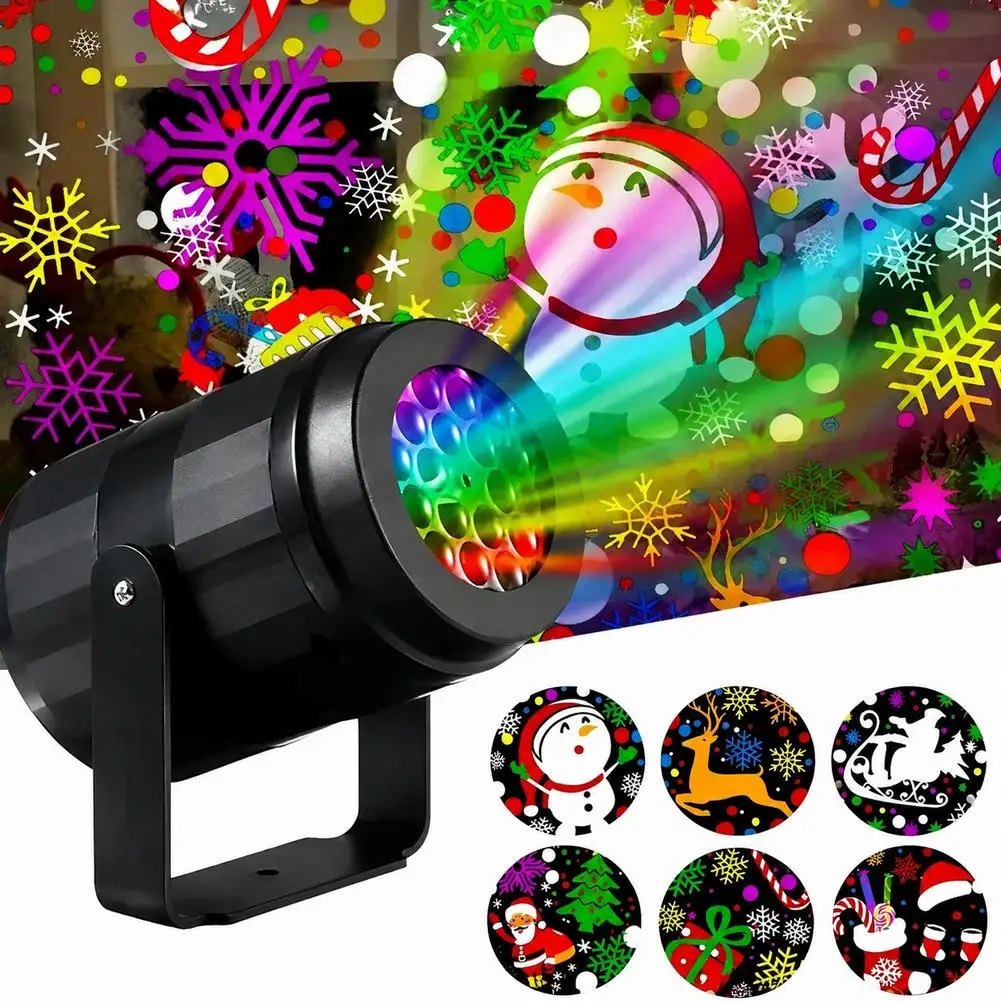 Holiday LED Projector Light USB Powered 4W RGB Rotating Pattern Night Light Adjustable Bracket Nightstand Lamp for Ceiling