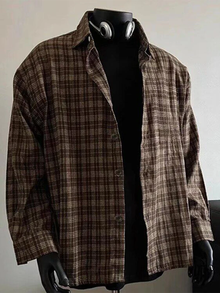 

Мужская рубашка Cleanfit в американском ретро-стиле в клетку, с коротким и длинным рукавом, с отложным воротником, молодежная, модная, износостойкая, весенняя