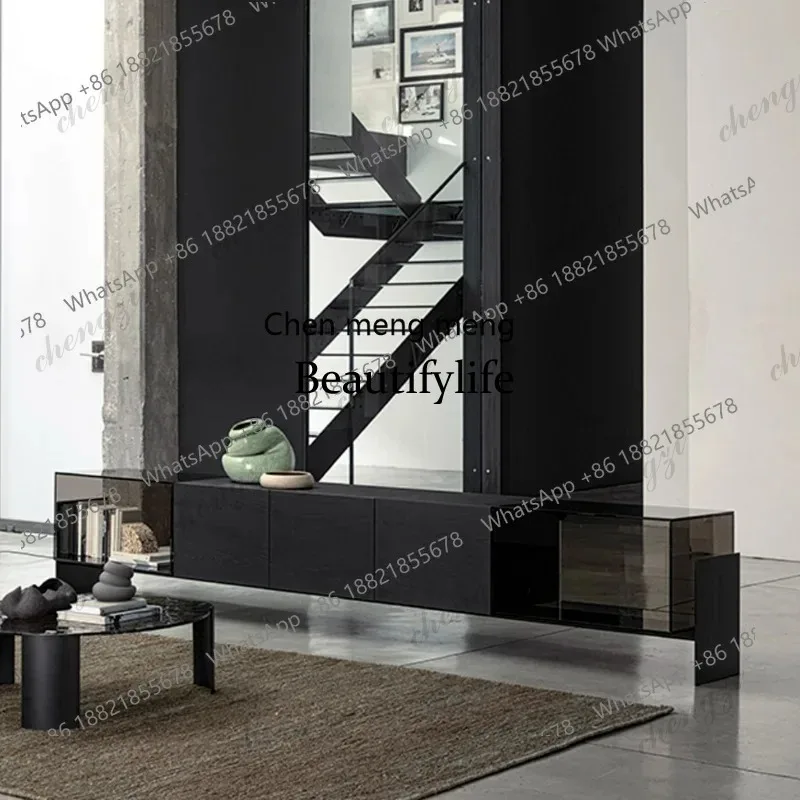 D5556 Light luxury solid wood glass surface TV cabinet creative storage film and television cabinet