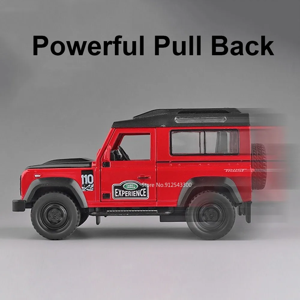 1/32 Land Rover Defender Model samochodu zabawkowego Diecast Strong Durable z funkcją pull back Zabawki Pojazdy Chłopiec Prezent urodzinowy