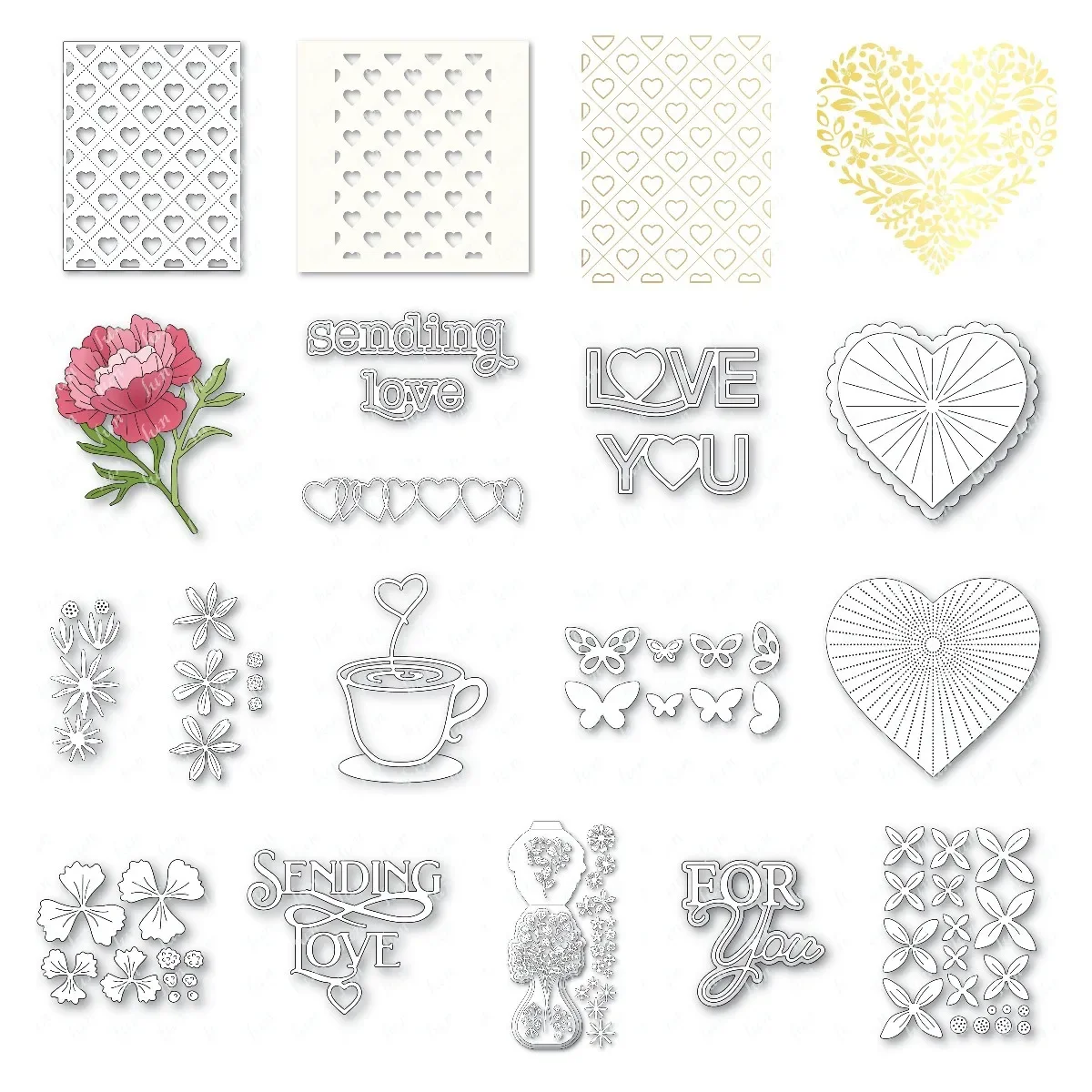 

Hot Foil Plats and Dies Stencils Scrapbook Decoration Embossing Template Diy Valentine's Day Molds Sets Greeting Card Making