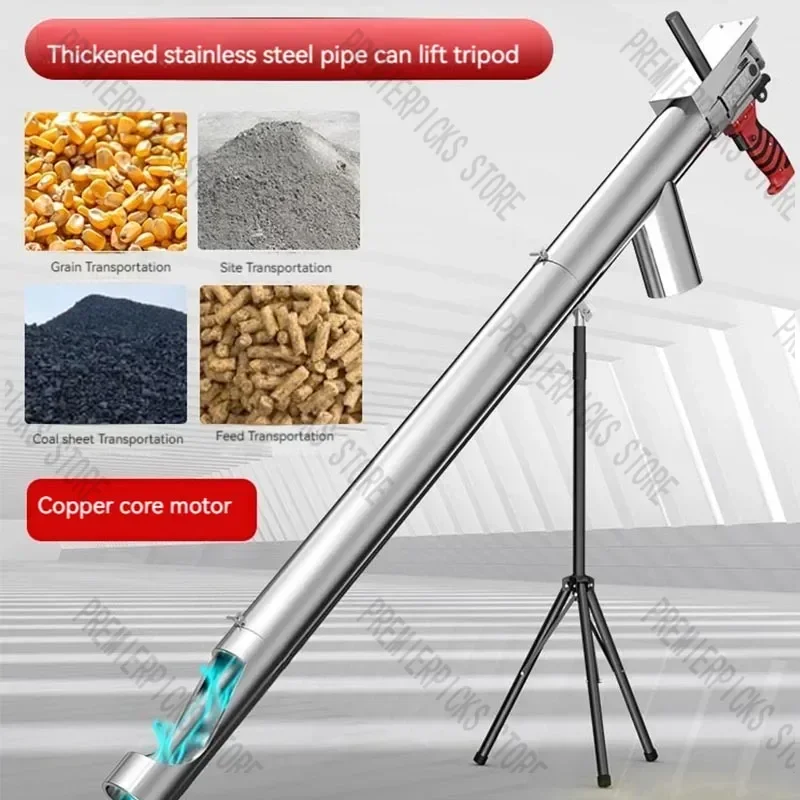 Commercial Grain Suction Machine Large  Auger Screw Conveyor  High  Truck Mounted Feed Loading 