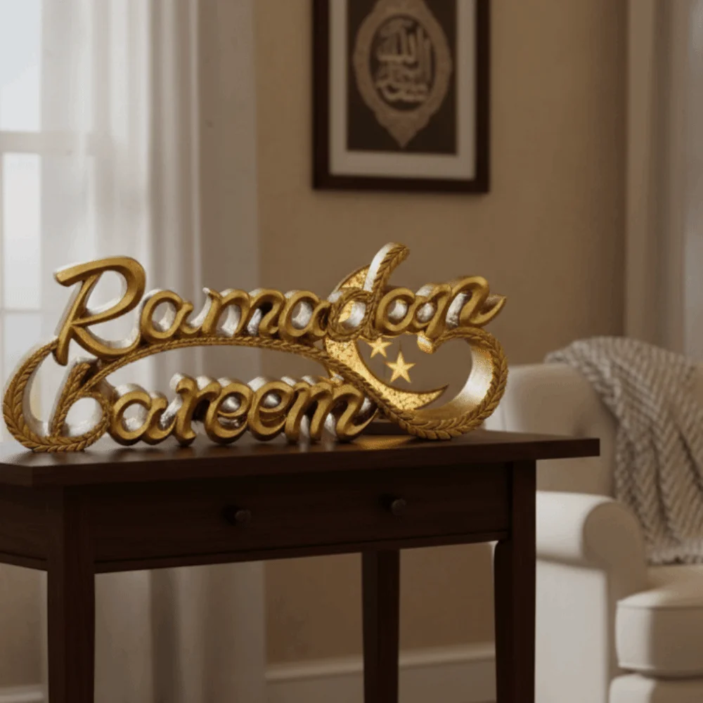 

Creative Resin Ramadan Letter Ornaments Gold Simple Kareem Desktop Decorations Decorative Eid Mubarak Decor Islamic Festival