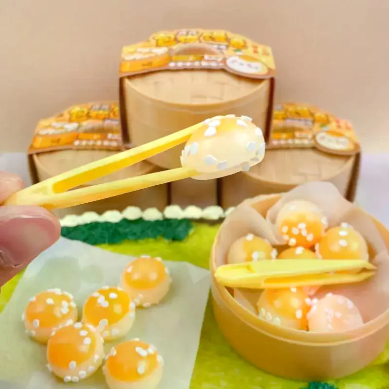 /GJ/Mini Steamer Bun Squeeze Toy Set Slow Rising Simulation Food Soft Mochi Toy Portable Stress Relief Kids Adults Party Gift