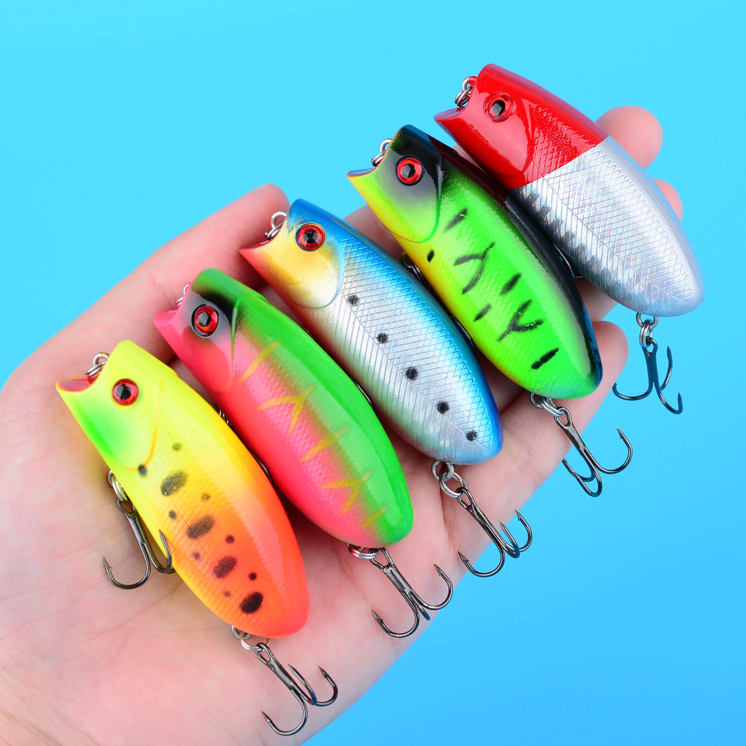Fishing Lure Popper - 1pc クランクベイト釣りルアーフローティングトップウォーターポッパーペスカハードベイト人工ワブラーパイク鯉トローリング釣具用