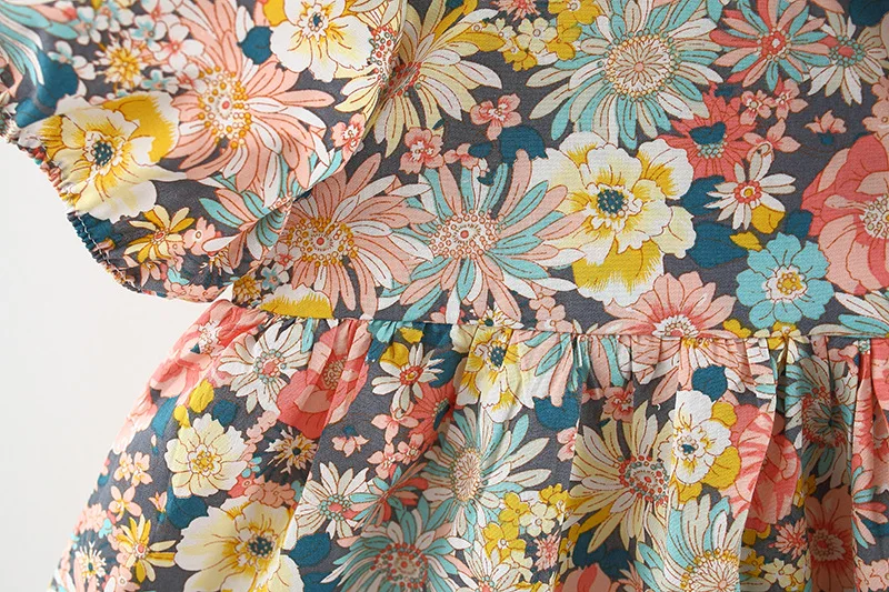 Ropa de verano para niñas pequeñas, vestido de cumpleaños de princesa Floral de manga corta, ropa de bebé, vestido de disfraz fino