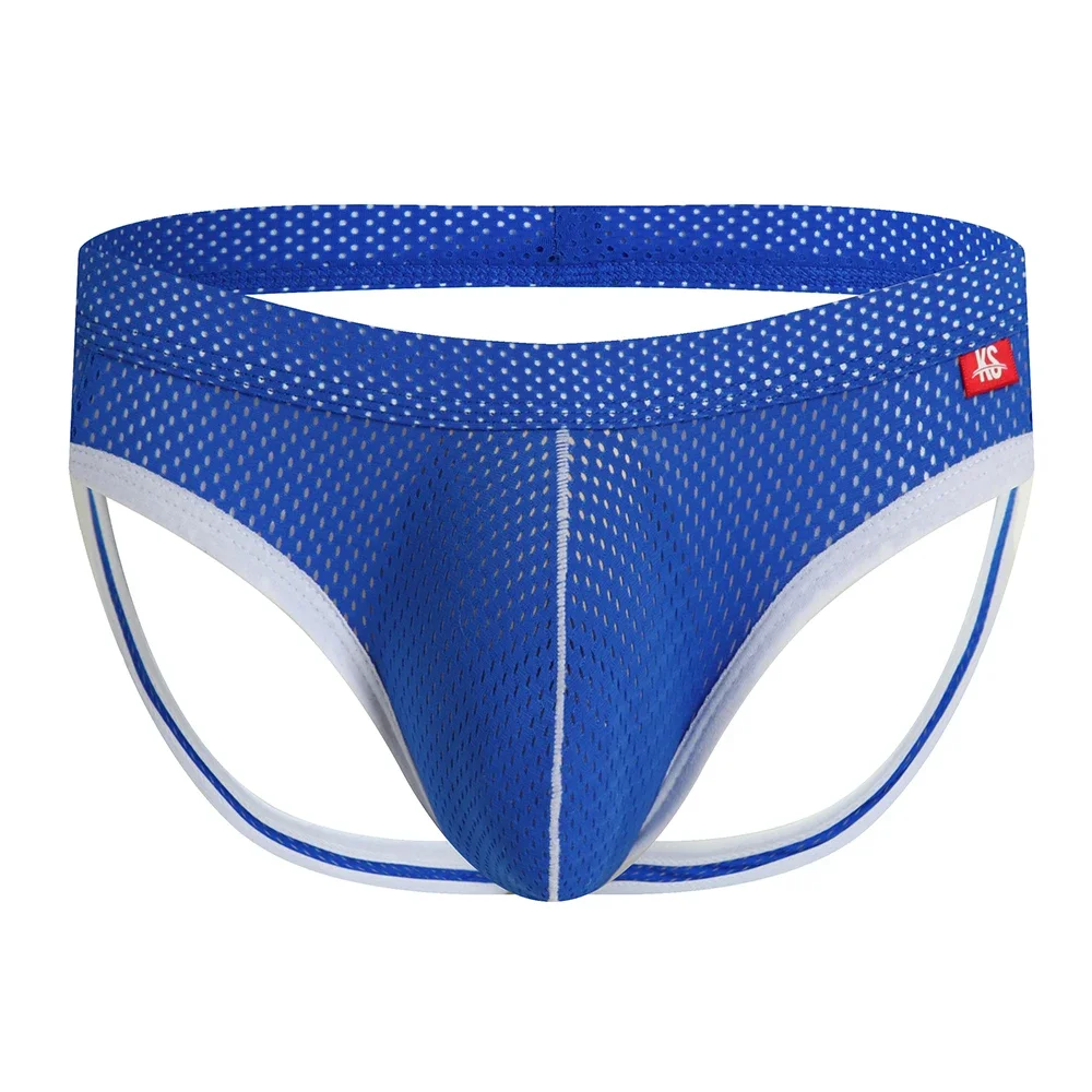 Men's Mesh Jockstrap Thong Underwear with Sexy Pouch Backless Design Breathable Erotic Jock Straps Lingerie Underpants Slips
