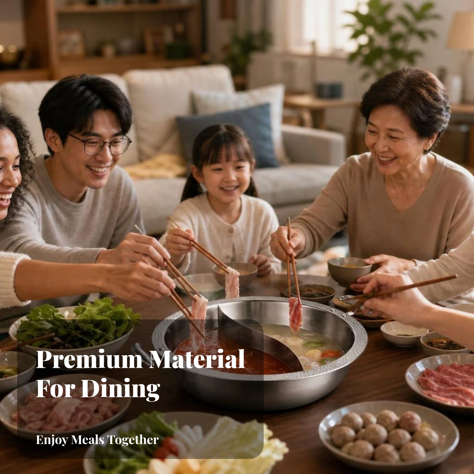 304 Stainless Steel Dual Divided Hot Pot Warp Resistant Split Pot Cookware Gas Stove Compatible Induction Ready