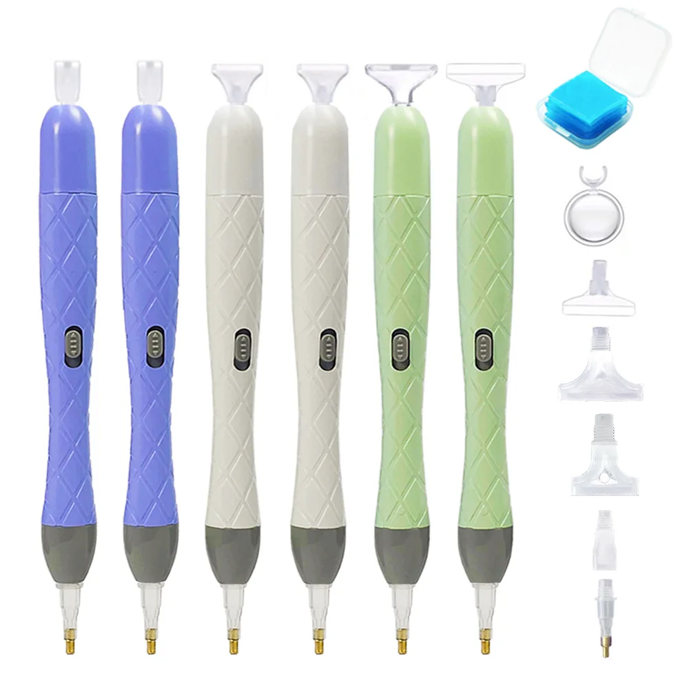 

NewarrivalDIY Diamond Painting Light Point Drill Pen Set Double-head Multi-placer Pen Heads USB Charge Two-mode Dual-color Light