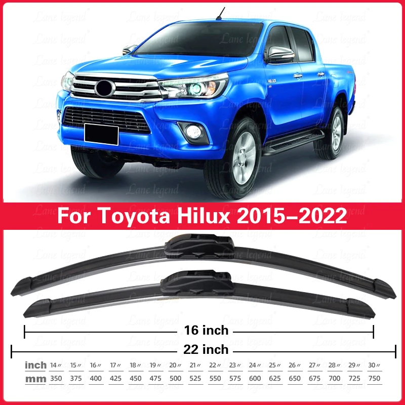 شفرة ممسحة أمامية للسيارة تويوتا هايلكس 2015 2016 2017 2018 2019 2020 2021 2022 مساحات الزجاج الأمامي للنوافذ AN120 AN130 #4