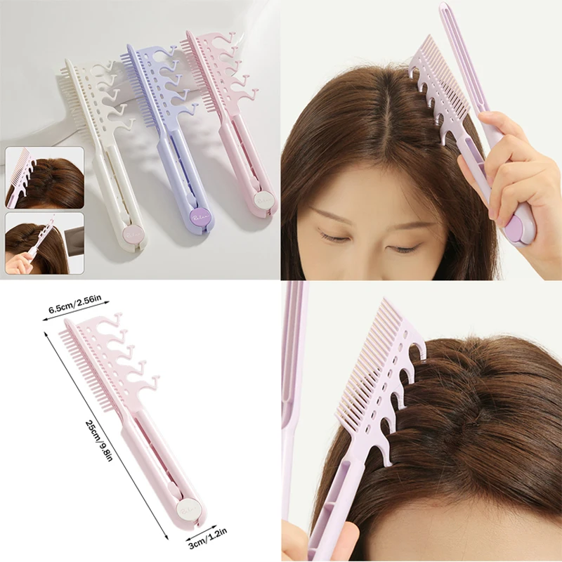 

2-In-1 Portable Relaxing Elastic Massage Comb Solid Color Scalp Hair Brush Comb for Salon Styling And Home Use