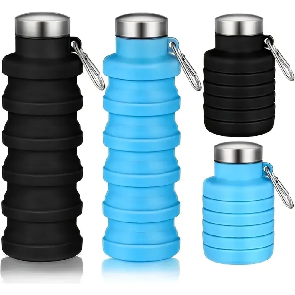 Collapsible Cup Food - Grade Silicone Collapsible Water Bottle, 500ml Portable Outdoor Foldable Mug Suitable for Outdoor Sports