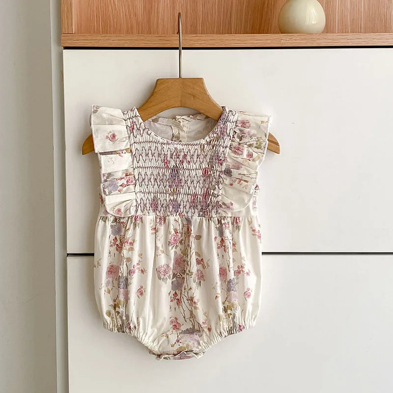 Baby Girl Crawling Clothes Summer Flying Sleeves Fashion and Cute Kids Outwear Comfortable Rompers Clothes