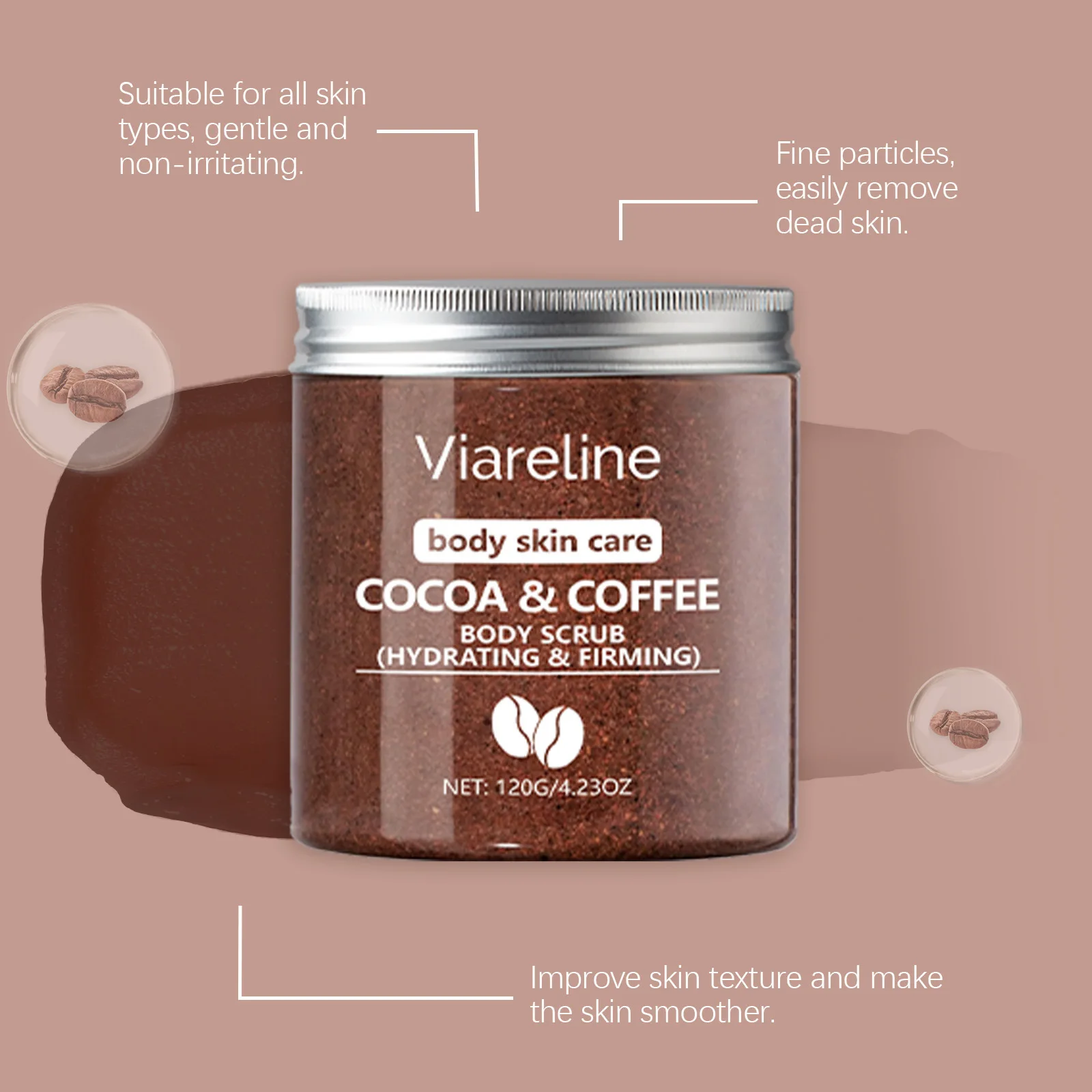 Coffee Sea Salt Body Scrub Gentle Exfoliating Remove Dead Skin Chicken Skin Brightening Moisturizing Smooth Body Skin Care