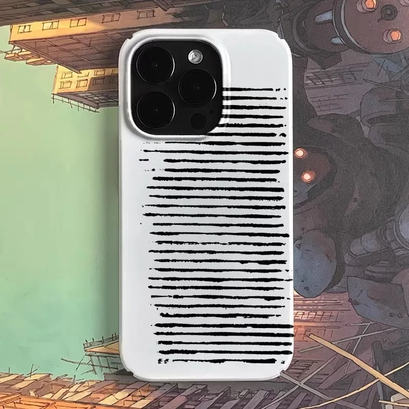 

Black and White Creative Horizontal Bar Art Phone Case for IPHONE 17 Air 16E 15 PROMAX 14 Plus 13 12 MINI 11 Acrylic Phone Cover