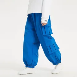 Pantalones de esquí de gran tamaño para hombres y mujeres, pantalones de Snowboard transpirables, gruesos, sueltos, cálidos e impermeables, para exteriores, invierno, 2025