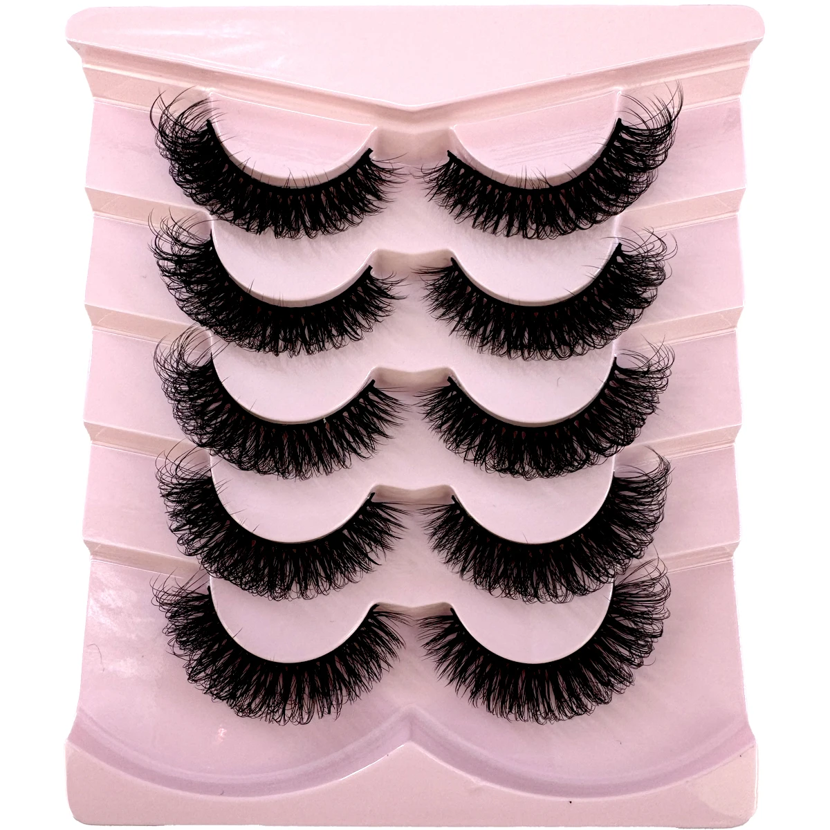 New 3D Natural Cat Eye Fluffy False Eyelash D Curly Soft Cross Style 5 Pair Comic False Eyelash Velvet Natural Extended eyelashe