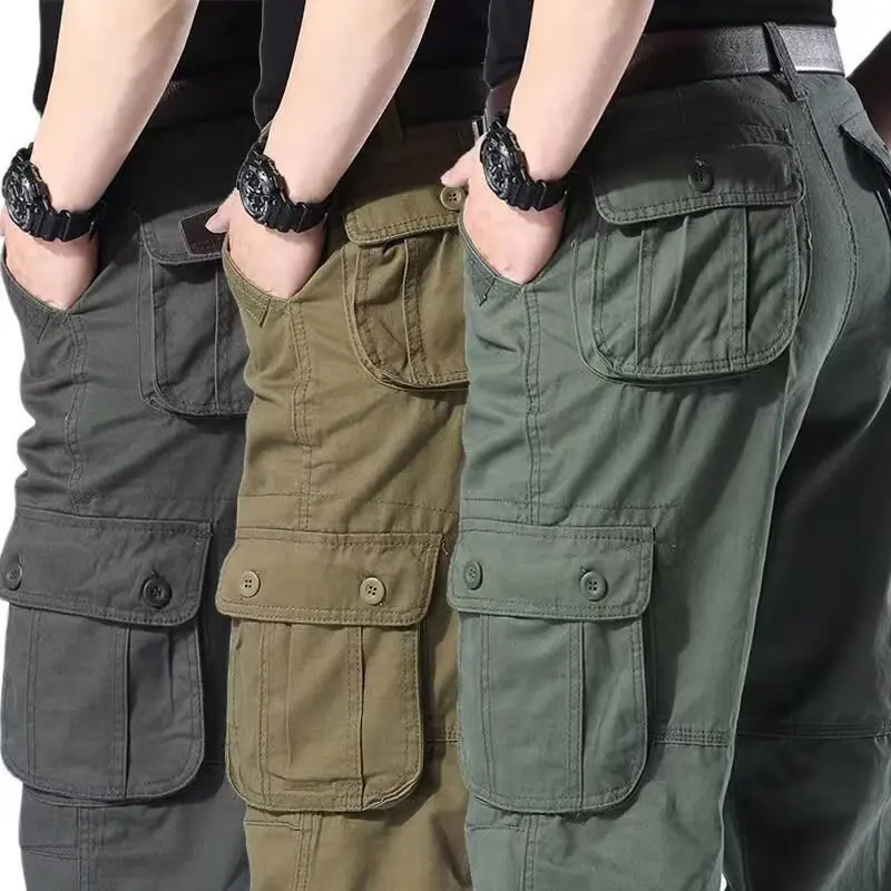 2025 New Men Formal Casual Plus Size cargo Pants Men Loose Straight Elasticity Pants Safari Style Fashion Versatile Trousers