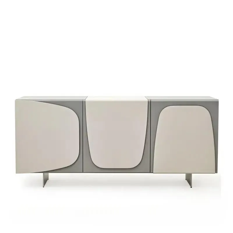 Modern style solid wood locker with rounded corners and large capacity, suitable for living room furniture