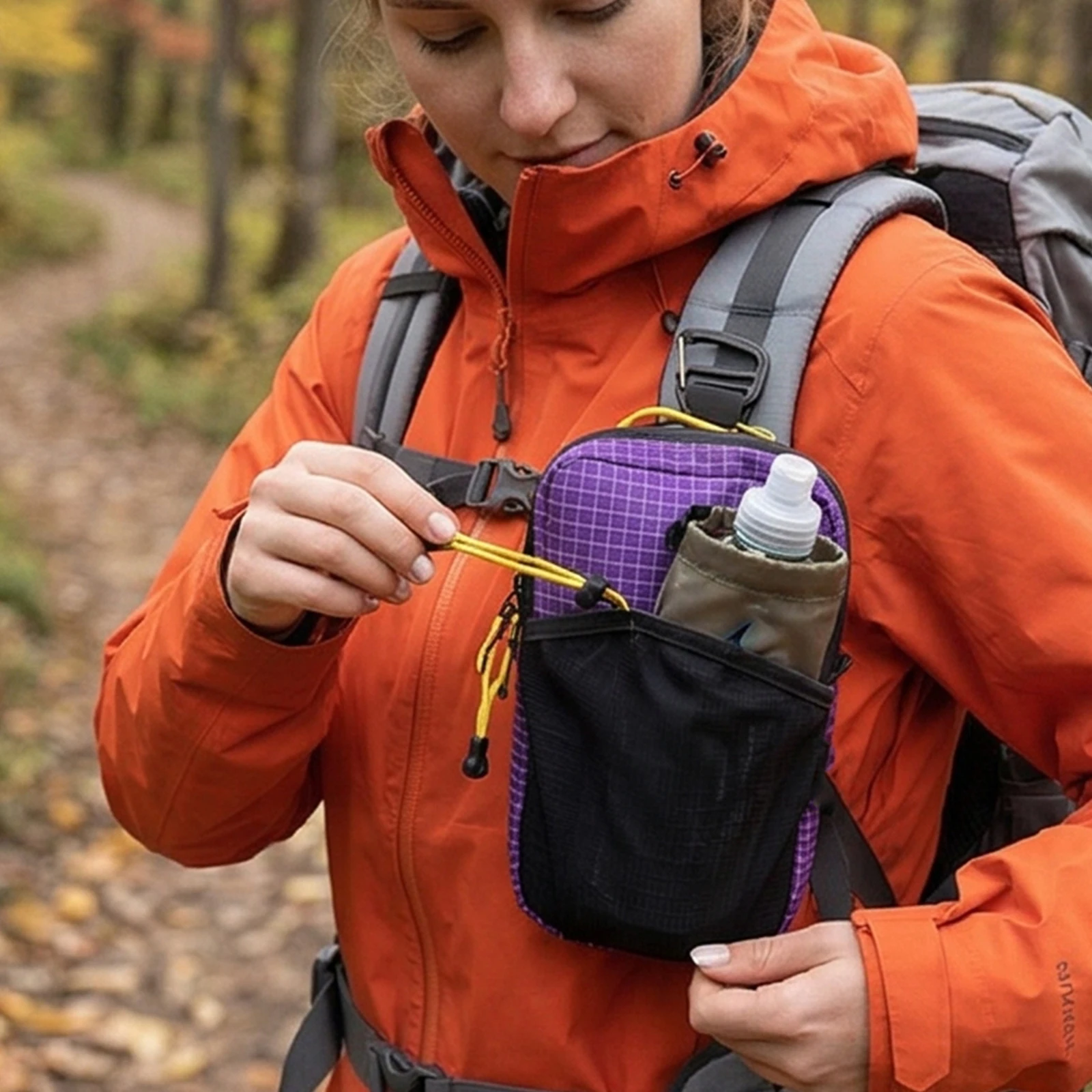 

Backpack Strap Pouch Wear Resist Portable Storage Expansion Bag Water Bottle Storage Bag Mountaineering Organizer Accessories