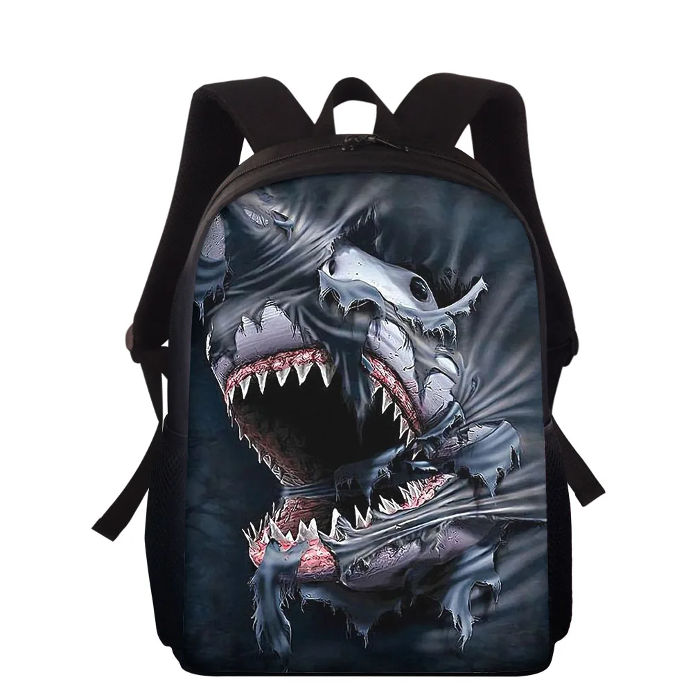 Fashion Shark 3D Print 15" School Bags For Boys Girls Lightweight Backpacks Children Book bag Kids Shoulder Bag Satchel Knapsack