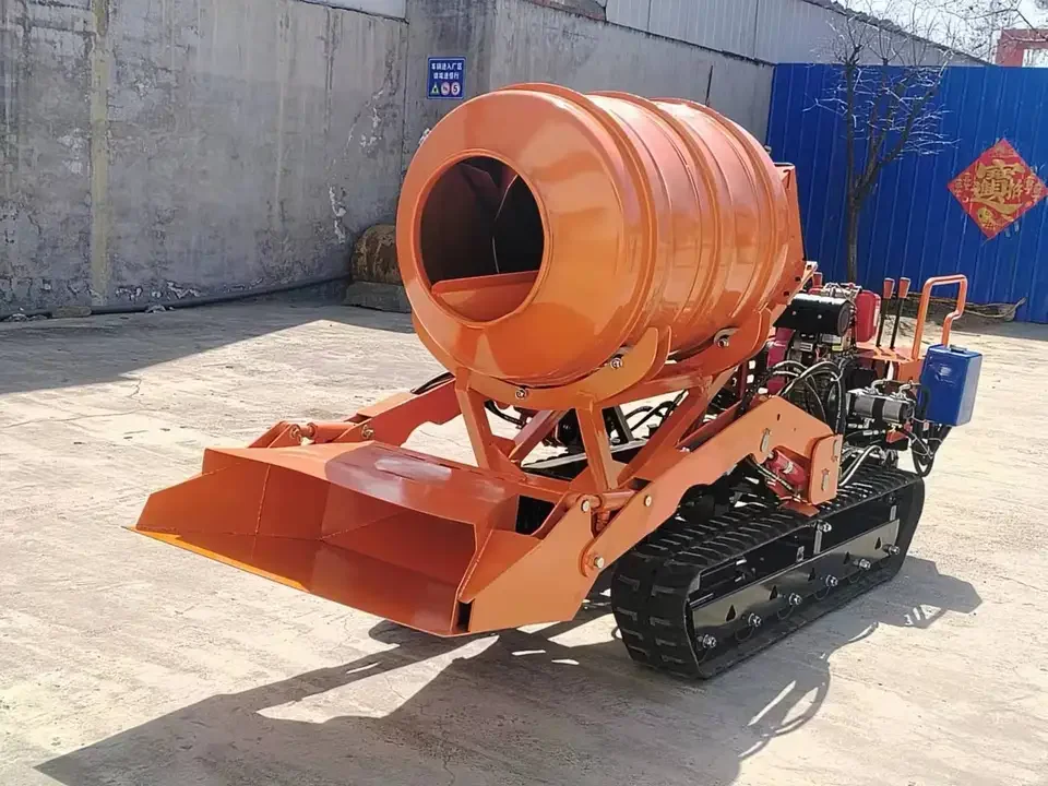 Mini Crawler Concrete Mixer Truck EU5 EPA4 1000L Diesel Engine Motor Gearbox High Efficiency Construction Equipment view 4
