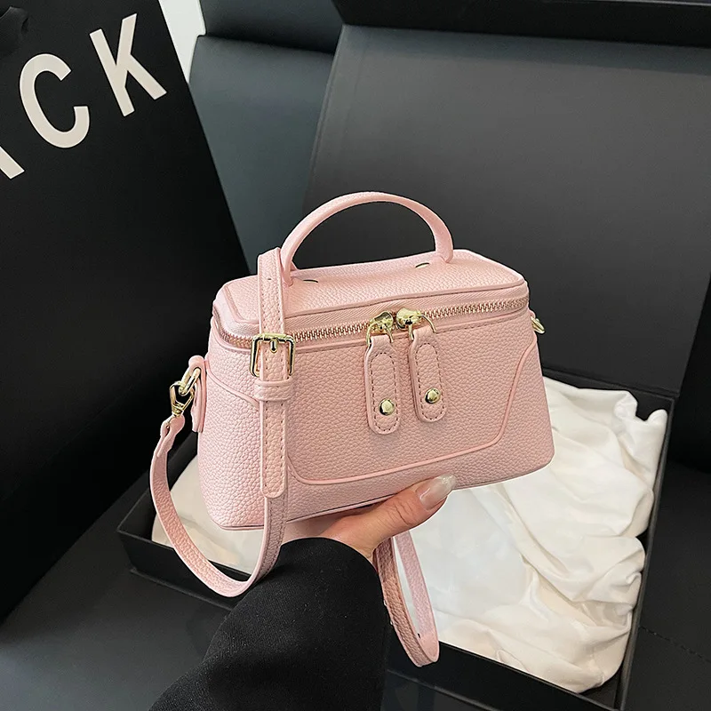 Handheld Small Square Box Bag2025New Fashionable High-End Single Shoulder Crossbody Bag Women Spring Small Bag