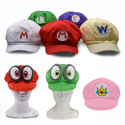 Game Mario Bros Cartoon Hat Cosplay Luigi Princess Peach Waluigi Wario Anime Figure Peripherals Baseball Cap Children Gifts