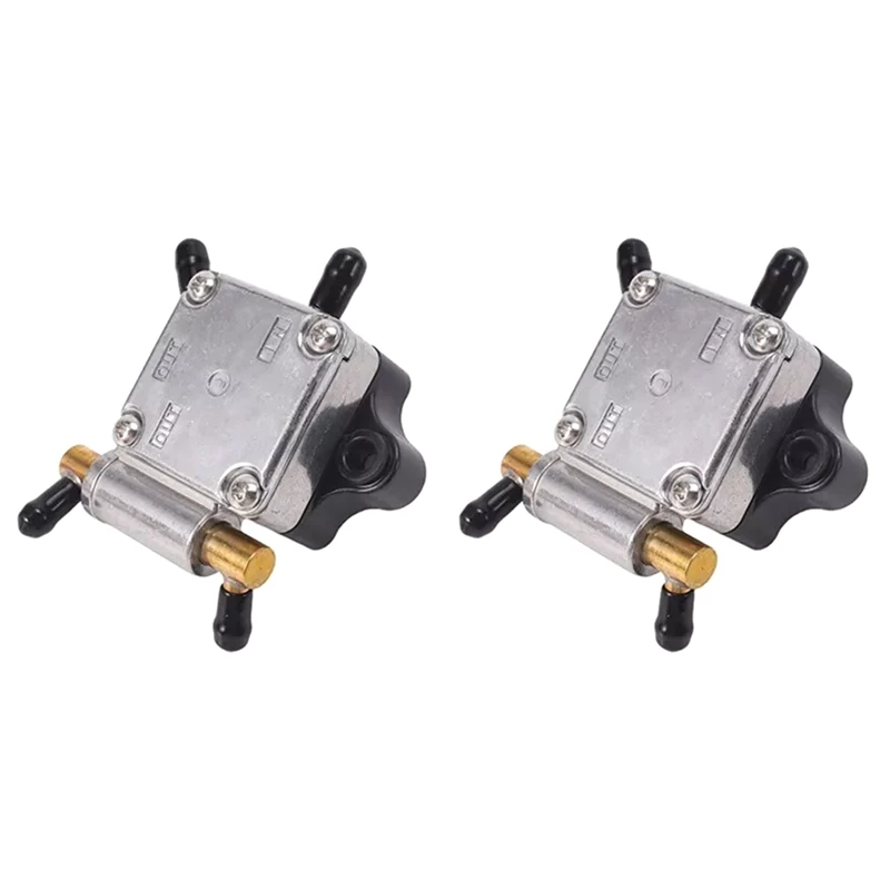 

2 PCS Boat Engine Fuel Pump Assy 6AH-24410-00 Silver & Black Metal For Yamaha Outboard 4-Stroke 15HP 20HP Outboard Motor