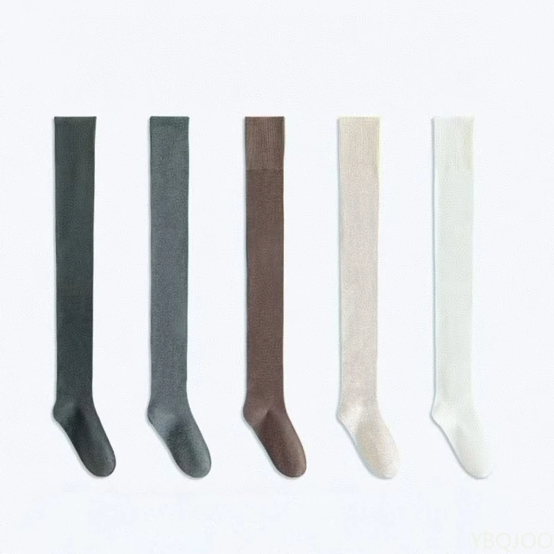5 أزواج من الجوارب الركبة العصرية متعددة الاستخدامات، جوارب بسيطة للنساء لربيع وخريف، جوارب أنبوبية متوسطة مريحة غير رسمية جديدة #5