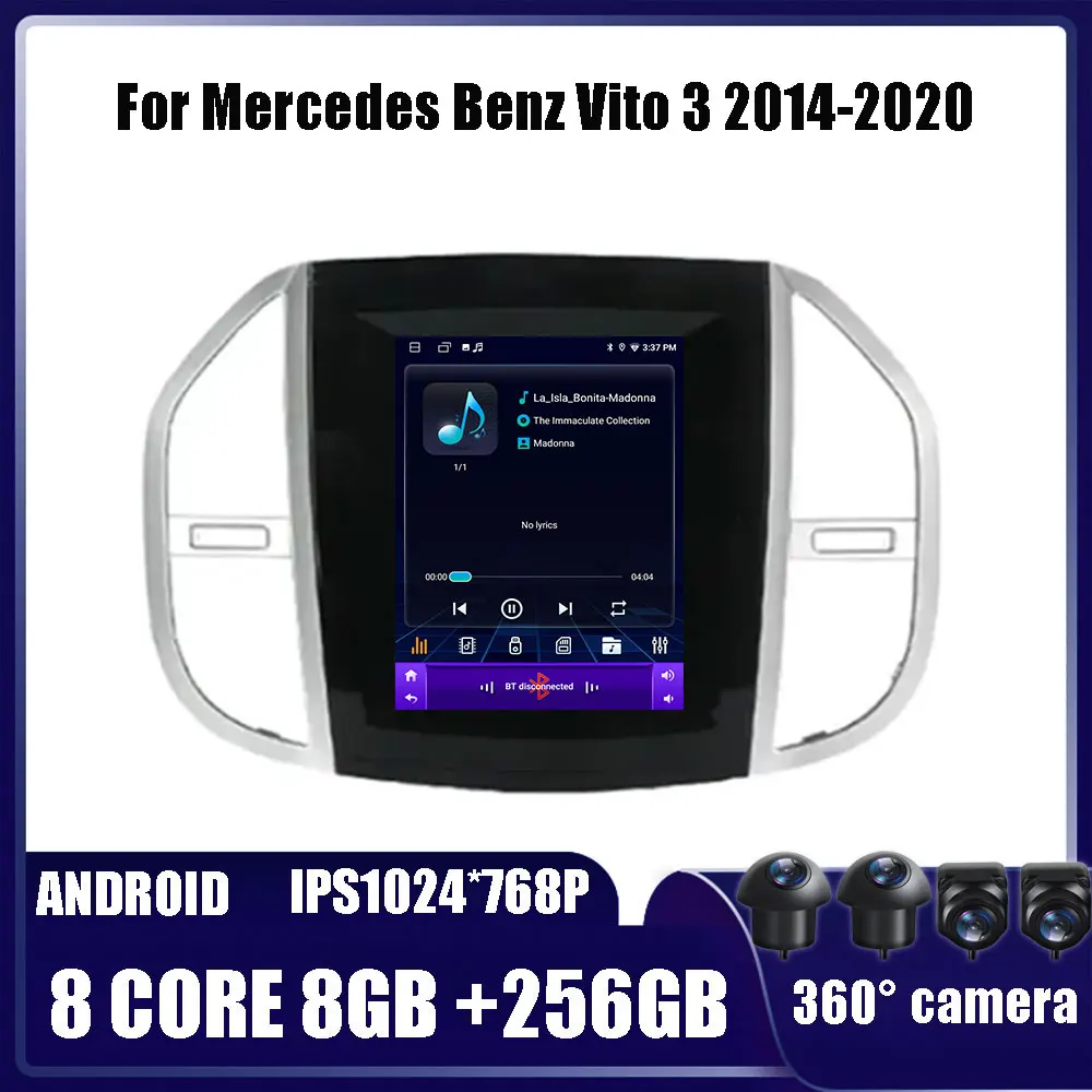 

9.7 Inch Android OS For Mercedes Benz Vito 3 2014-2020 Car Radio Auto Multimedia Player 2 Din Vertical GPS Carplay DSP WIFI