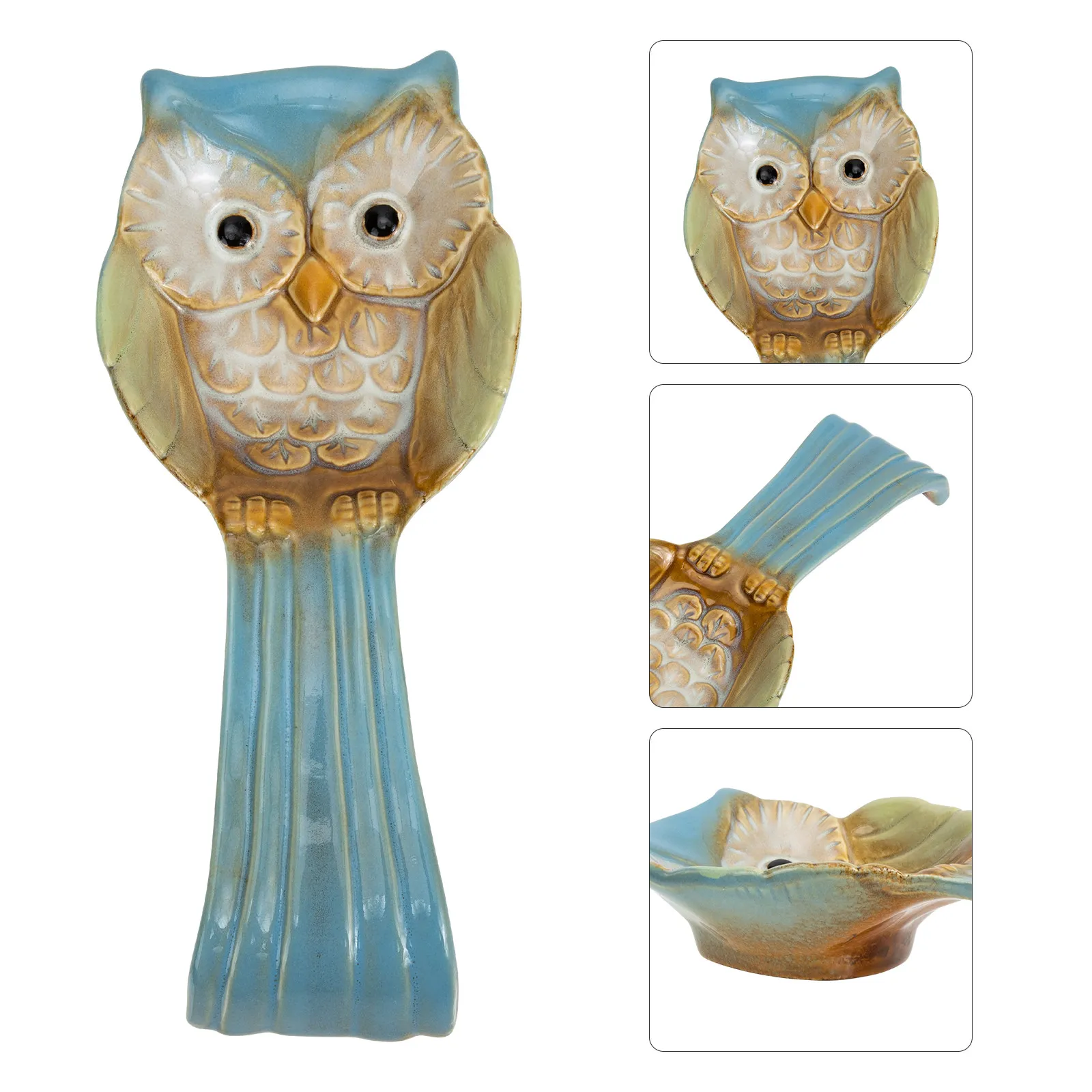 

Owl Inspired Ceramic Spoon Rest Premium Kitchen Tool Holder for Restaurants Homes Sturdy Long Term Use Elegant Serving Accessory