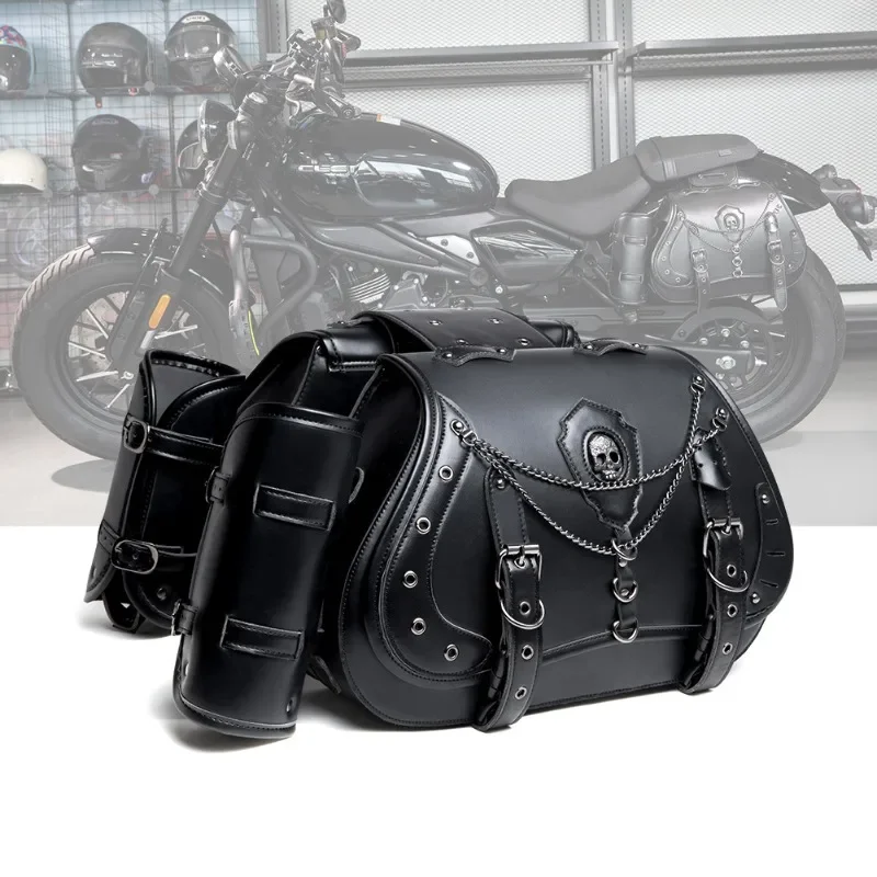 

Un Par de Alforjas para Motocicleta, Estilo Punk, Resistentes a la Deformación, Equipaje para Viajes al Aire Libre