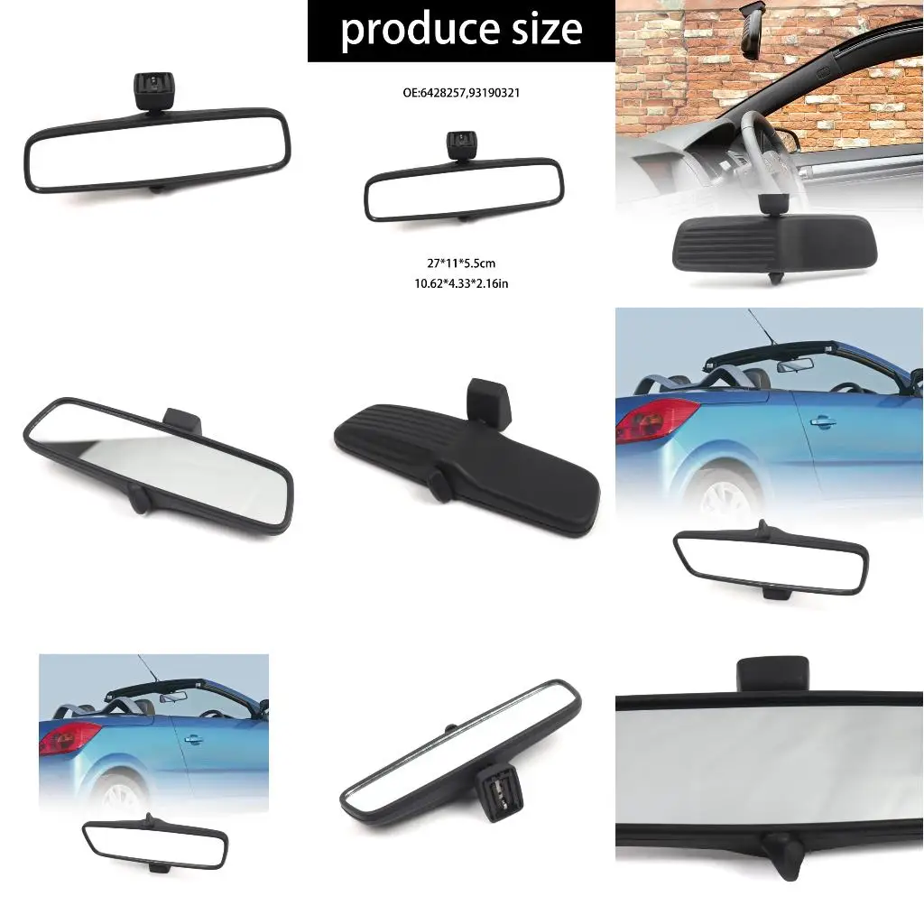 

87HE Non Auto Dimming Rear View Mirror Replacements Plastic Manual Rearview Mirror Replaces 6428257 93190321 for Vauxhall