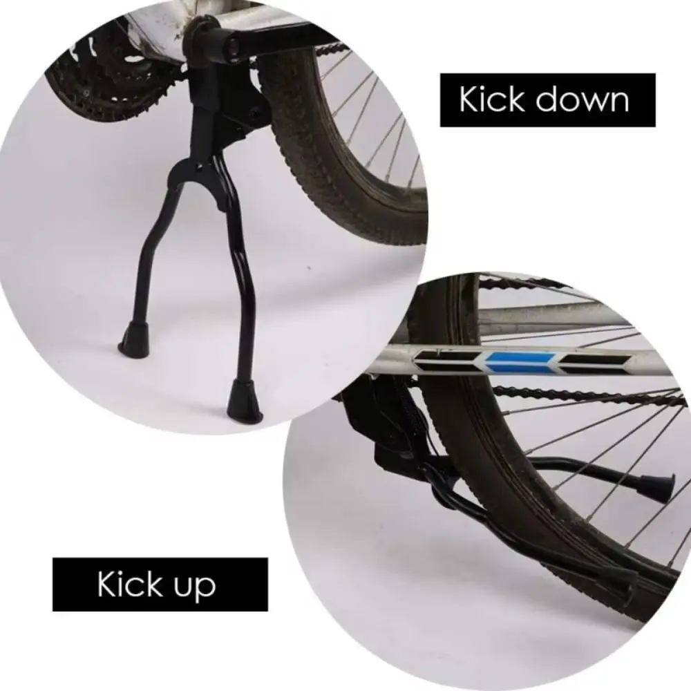 

Durable Iron Bike Kickstand Black Foldable Double Leg Kickstand Bicycle Foot Support