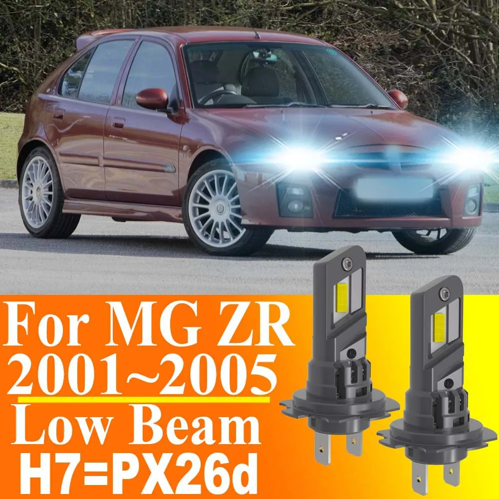 

2 шт. светодиодные лампы H7 PX26d Canbus без ошибок, мощные, белый свет, диодные лампы Turbo для авто, 12В 55Вт, для MG ZR 2001~2005